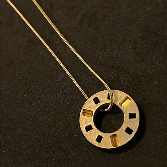 Designer Givenchy Gold Crystal Coin Long Necklace - Picture 3 of 10